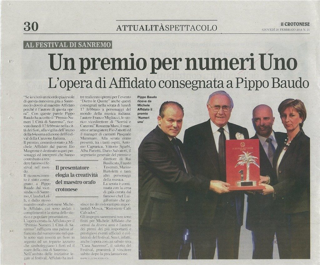 Sanremo – Premio a Pippo Baudo