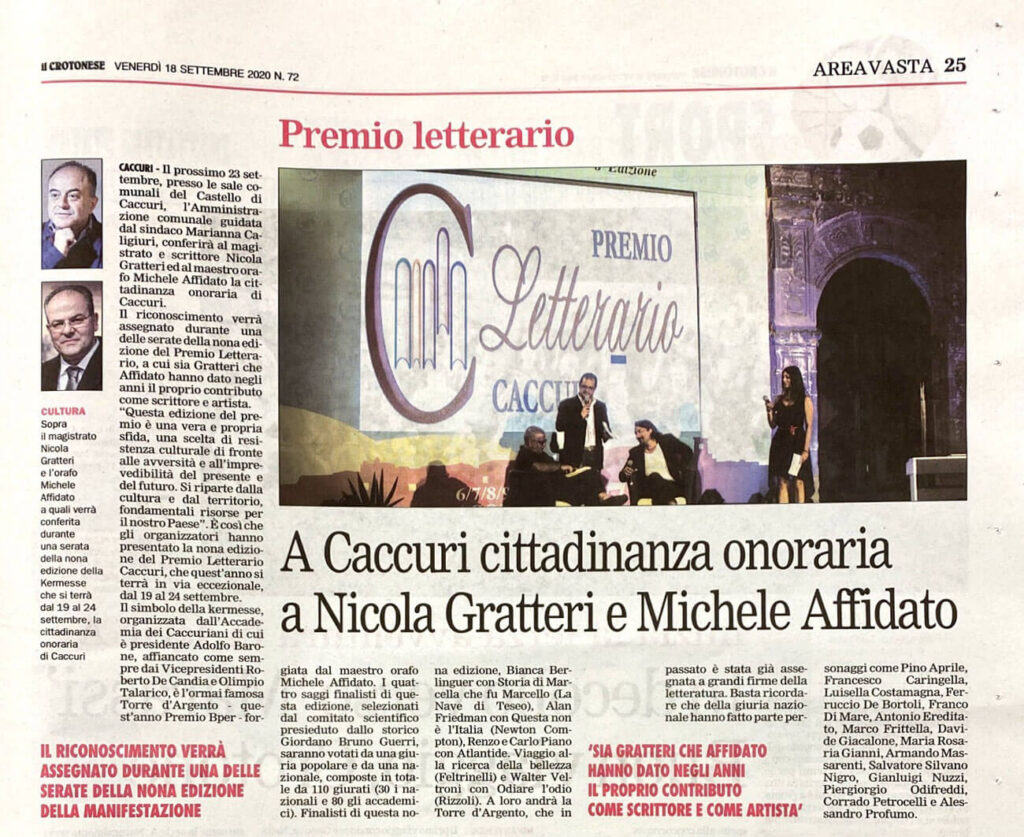 A Caccuri cittadinanza onoraria a Nicola Gratteri e Michele Affidato