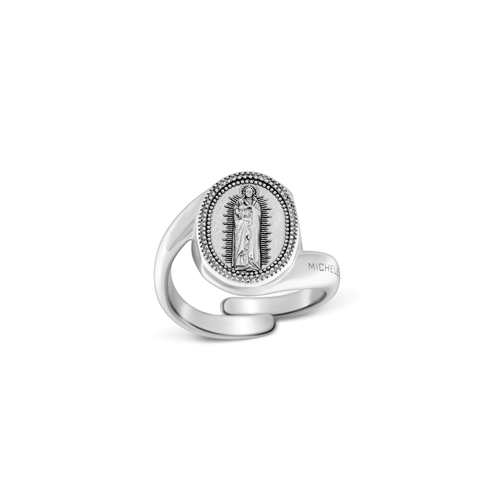 Helen De Lete S925 – Anello Regolabile In Argento Sterling 925 – Mezza Sfera – Colore Argento – Taglia Convertibile US 7